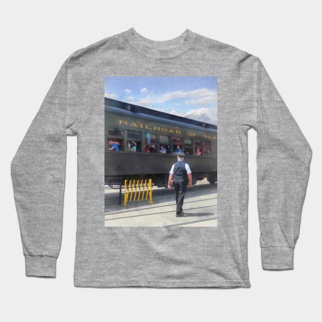 Trains - All Aboard Long Sleeve T-Shirt by SusanSavad